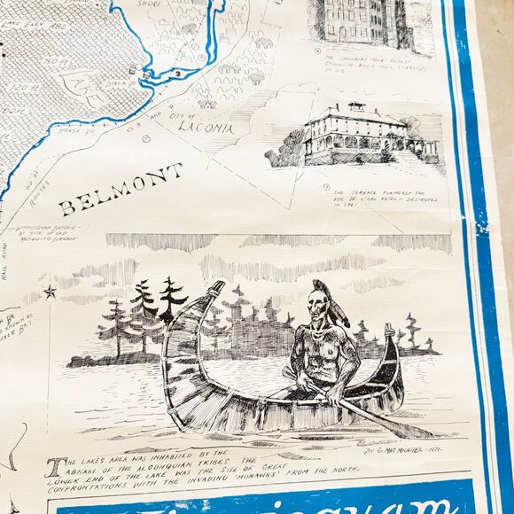 Vtg 1971 Winnisquam Lake Poster New Hampshire 21x 28 in NH Original - Picture 5 of 11